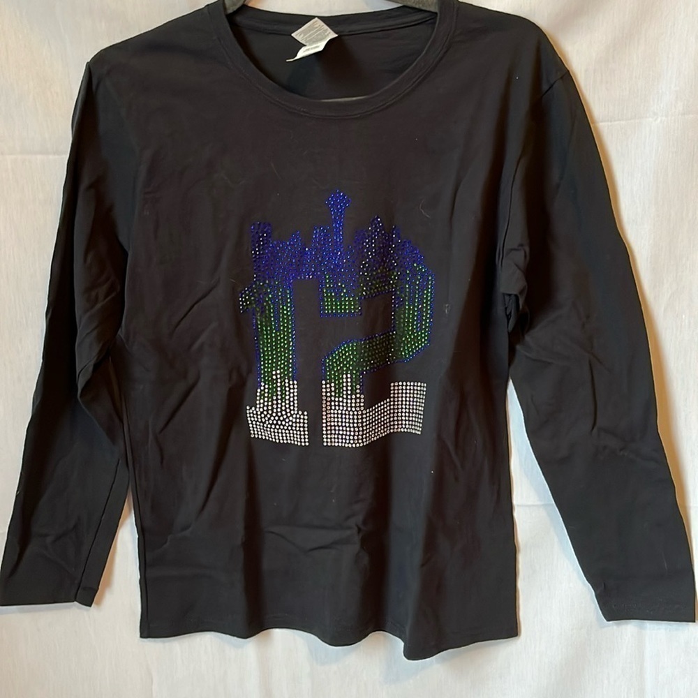 Black Long Sleeve Sparkle Tee # 12